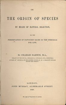 The Origin of Species On the Origin of Species by Means of Natural Selection, title page