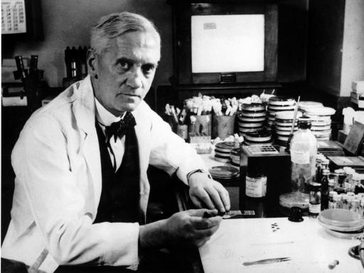 Alexander Fleming (1881 – 1955), the Scottish biologist & pharmacologist credited for discovering penicillin.