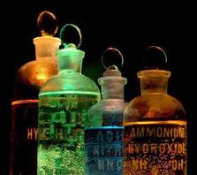 Chemicals in Flasks