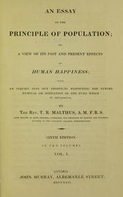 Essay on the principle of population by Thomas Malthus 1826