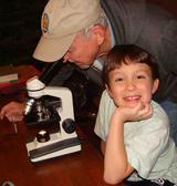 Viewing specimens through a microscope is fun for children of all ages!